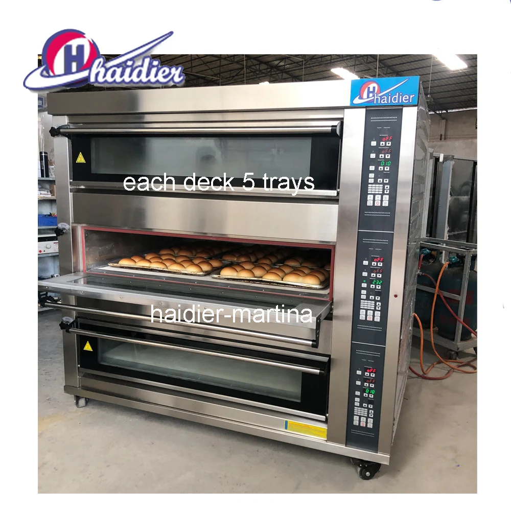 
Haidier deck stone plate 3 deck 9 trays oven/ deck pizza ovens bakers pride gas 
