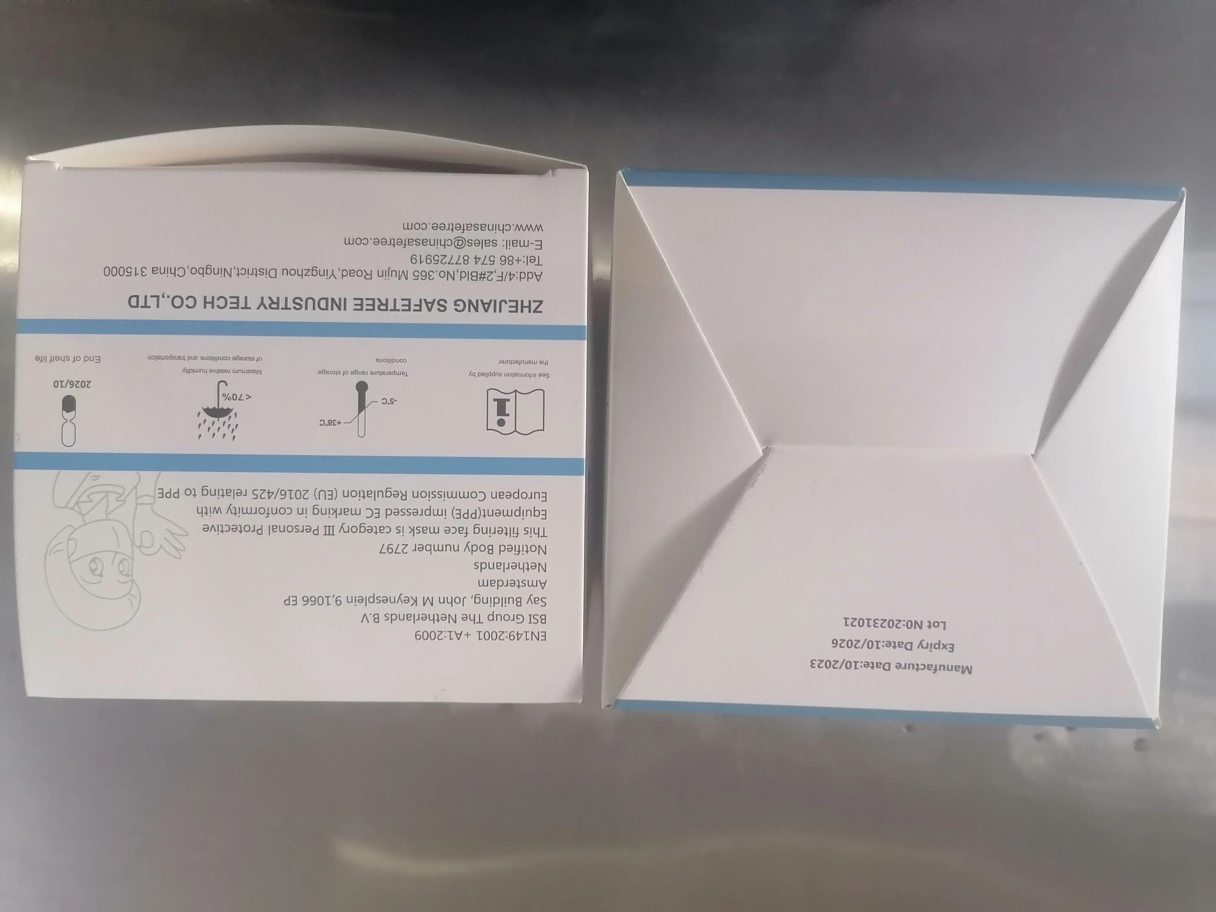 CE EN149 FFP2 Cup Shape Non-Woven Cloth Disposable White Valved Face Dust Mask Safety Respirator with Valve