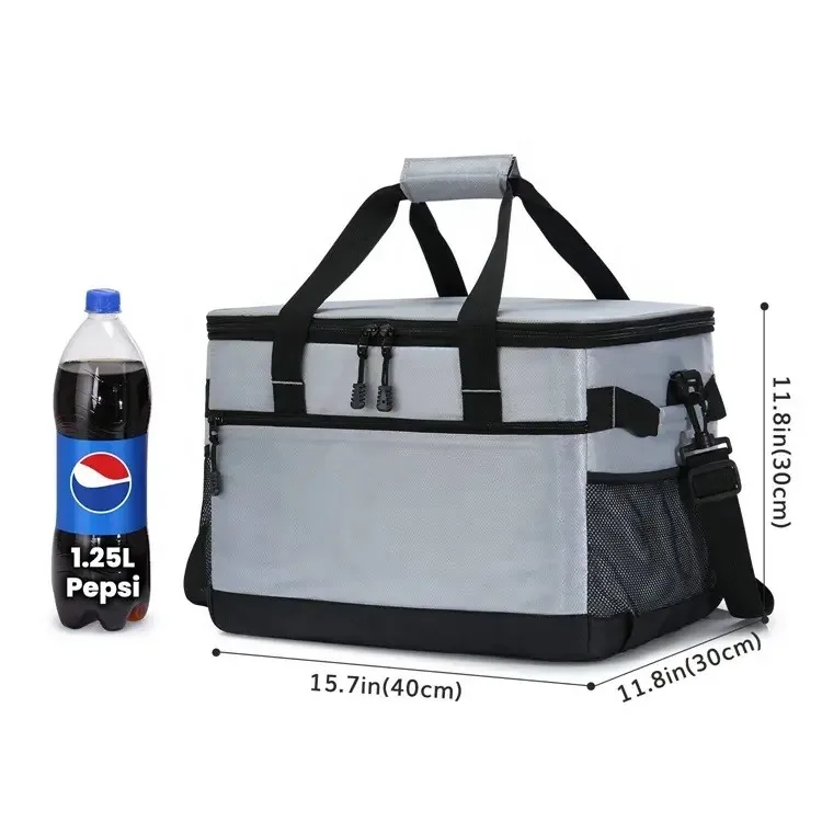 High Quality Cooler Bag Insulated Dual Compartment Lunch Bag With Soft Leakproof Liner And Reusable Aluminium Foil