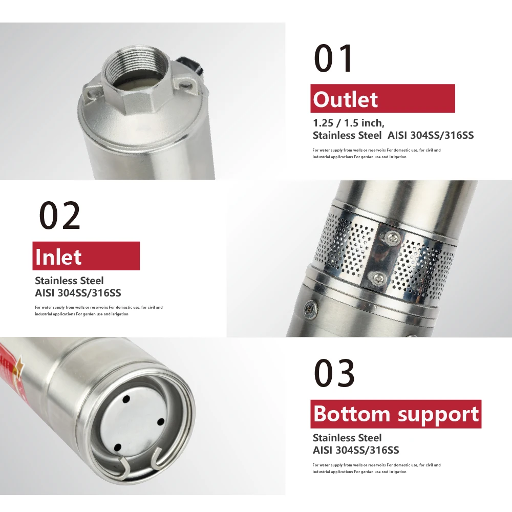 ZRI 3 inch Brushless DC Solar Pump,Centrifugal Submersible Solar Water Pump, Solar Pump for deep well with MPPT Controller