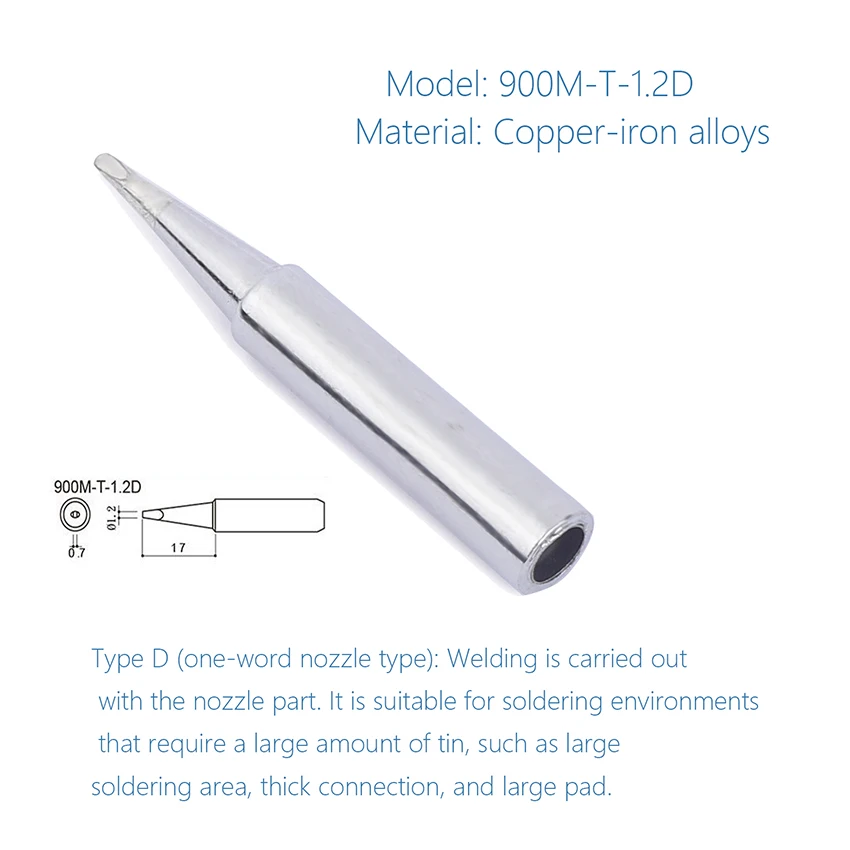 900M-T-1.2D High Purity Copper Iron Alloy Soldering Iron Tips for Hakko Series Soldering Station