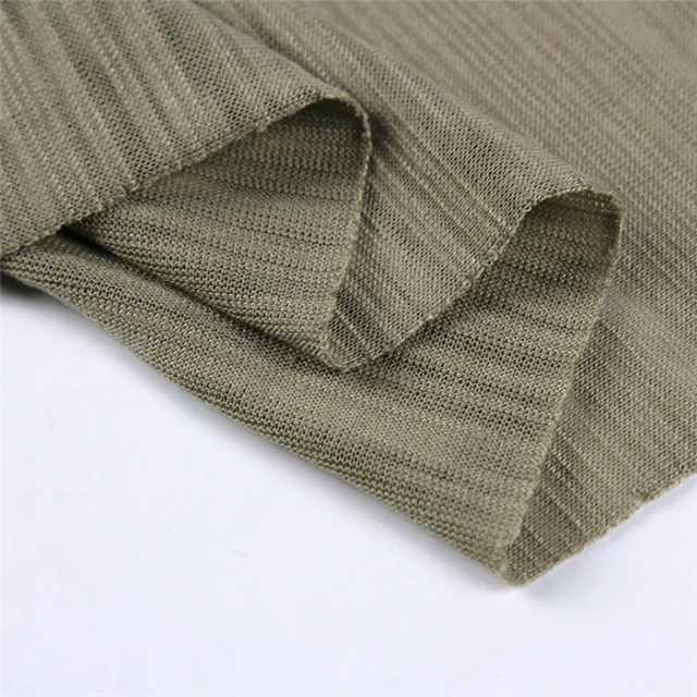 Soft Comfortable 100%Combed Organic Cotton Slub Jersey Fabric For T-Shirt Garments