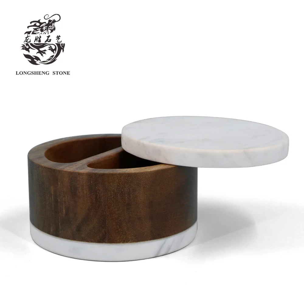 New Design Marble Two-pot condiment bottle / pepper sugar holder Logo customized