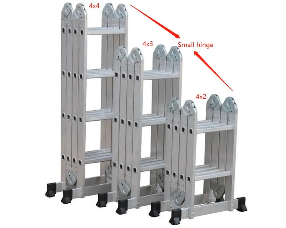 Складная алюминиевая лестница 2022 4x3, Многофункциональная лестница с небольшим шарниром для использования в квартире