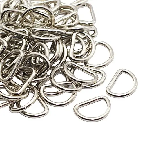 Metal D Ring Stainless Steel Welded D-Ring Seamless D ring for Webbing Craft Bags Pet Collar DIY
