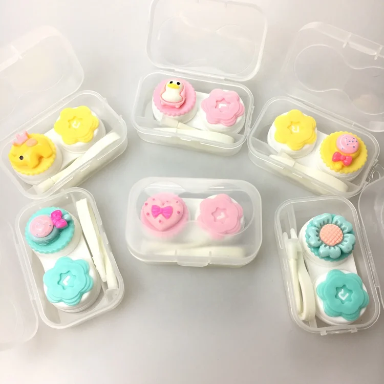 pink cute contact lens case  lovely contact lens box accept LOGO printing on case  A-S001