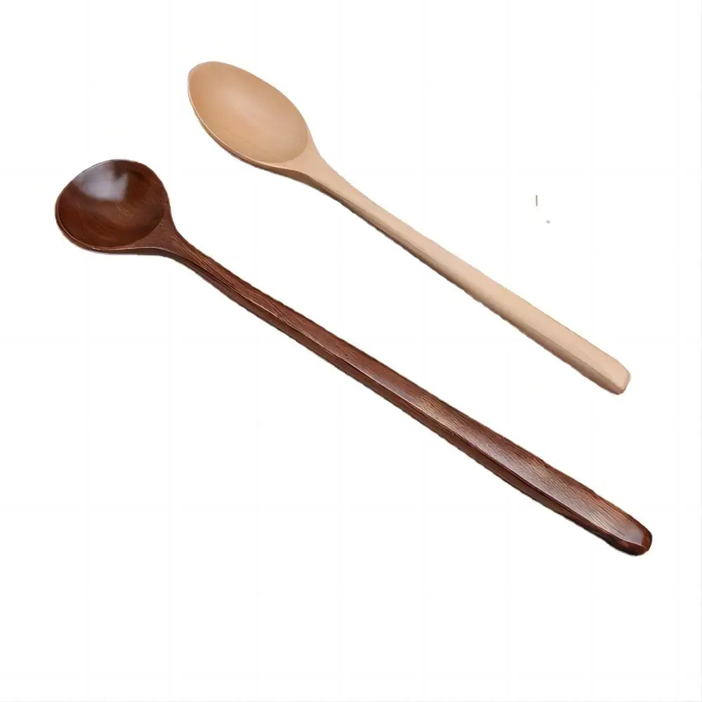 Custom Printed Ice Cream Wooden Spoon Wooden coffee tea stainless steel Spoons