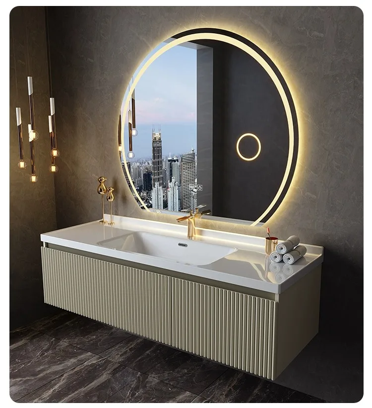 Single  vanity double basin bathroom vanity customizable bathroom cabinet combination dressing smart mirror bathroom sink