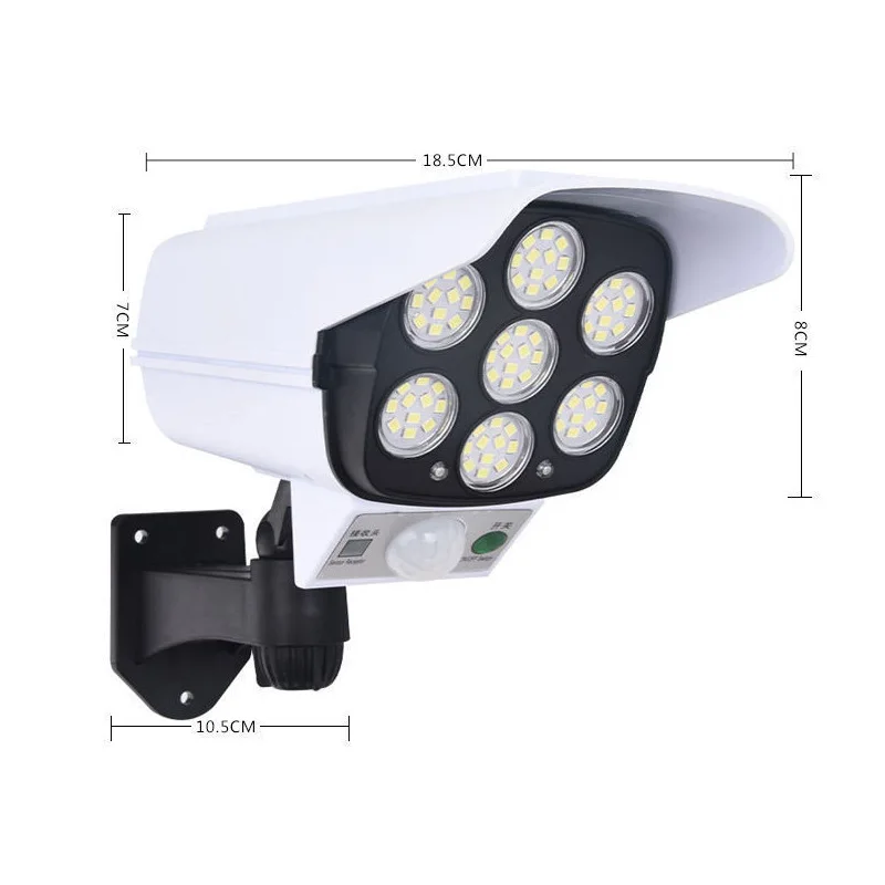 Solar Security LED Flood Light Outdoor Simulation Motion Sensor Wall Lamp Solar Surveillance Cameras Lights