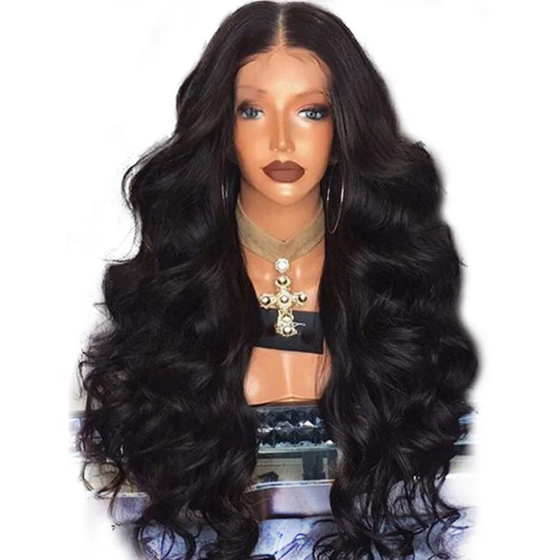 Hot Sale Lace Front Body Wave Loose Deep Synthetic Hair Fiber Wigs Futura Hair