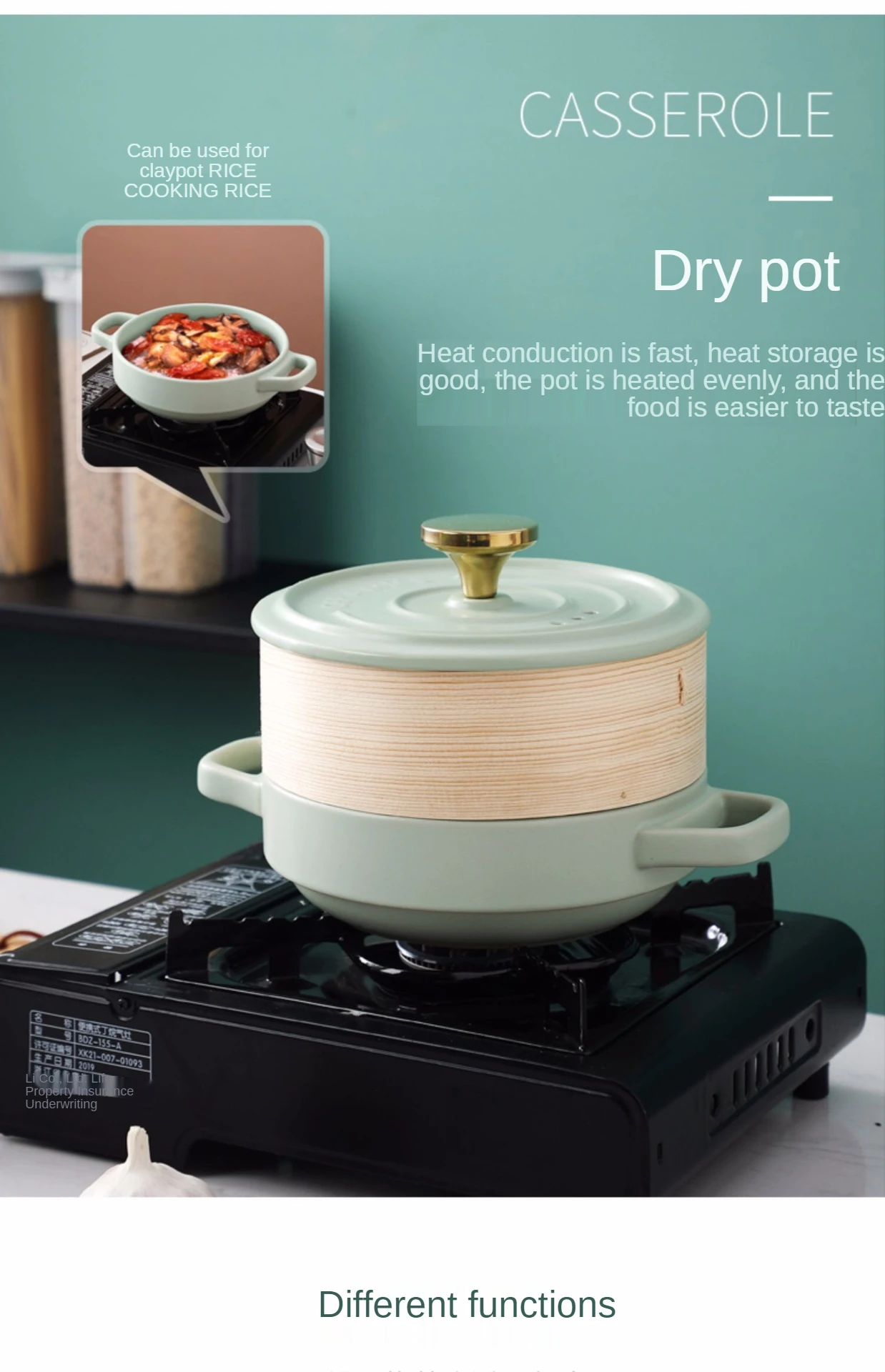  Japanese-Style Ceramic Steamer With Soup Pot Household Clay Pan High Temperature Resistant Stew Open Fire