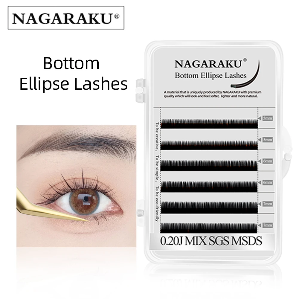 NAGARAKU Ellipse flat bottom eyelash extension mink eyelash extension manufacturer