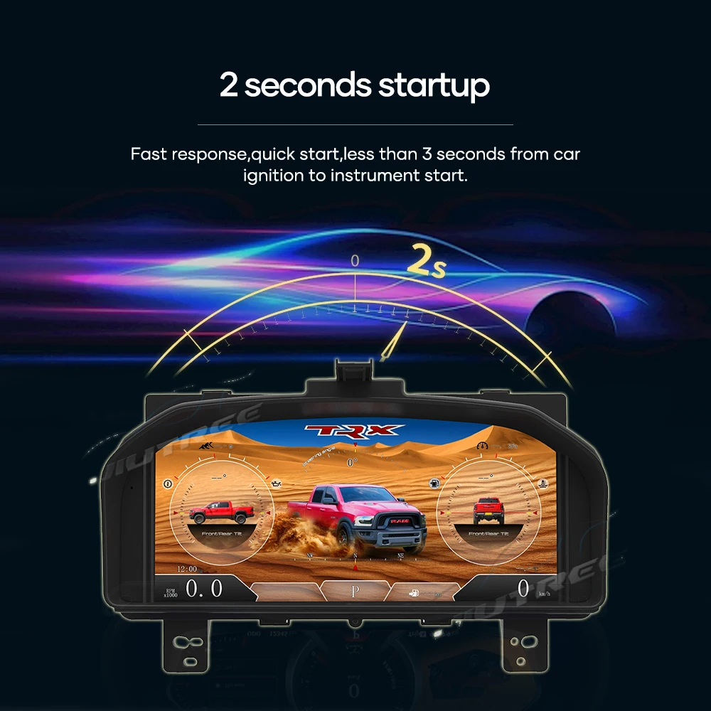 LCD Digital Cluster Dashboard Panel For Dodge RAM 1500 2500 3500 2009-2012 Speedometer Instrument Cluster Virtual Cockpit