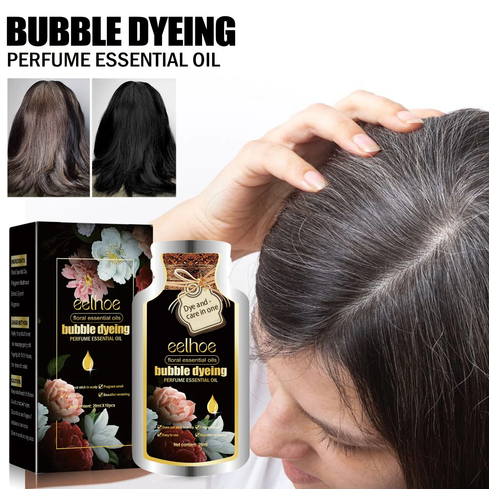 OEM/ODM Bubble hair dye plant formula mild hair care hair dye for household men and women