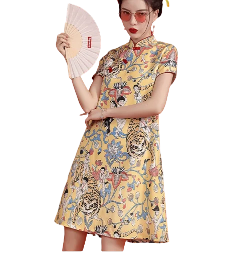 Chinese Vintage Cheongsam Dresses Beautiful Qipao Chinese Traditional Clothing For Women Plus Size Qipao dress