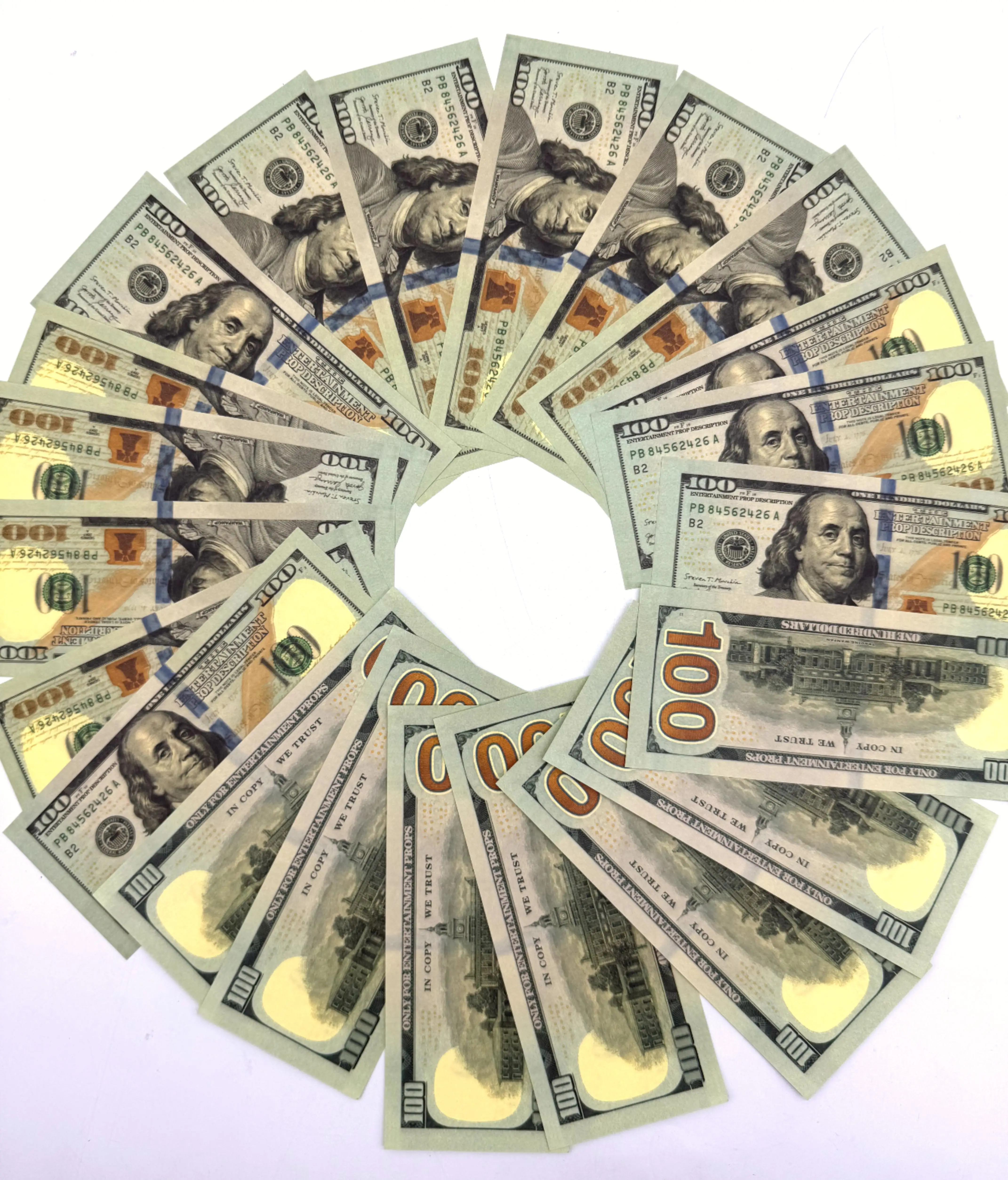 OP-Vintage 100 USD Prop Money Banknotes for Film, Photography, and Event Use