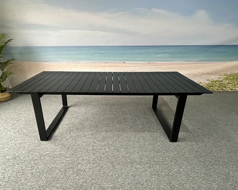 KD Packing Aluminum outdoor furniture 8 seater backrest and armrest dining sets Garden dining table