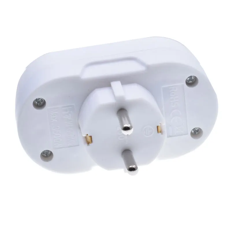 Girl Gift European style 2 ways power extension socket schuko euro plug adapter Euro CEE7/7 Schuko to CEE7/3 wall Outlet Socket
