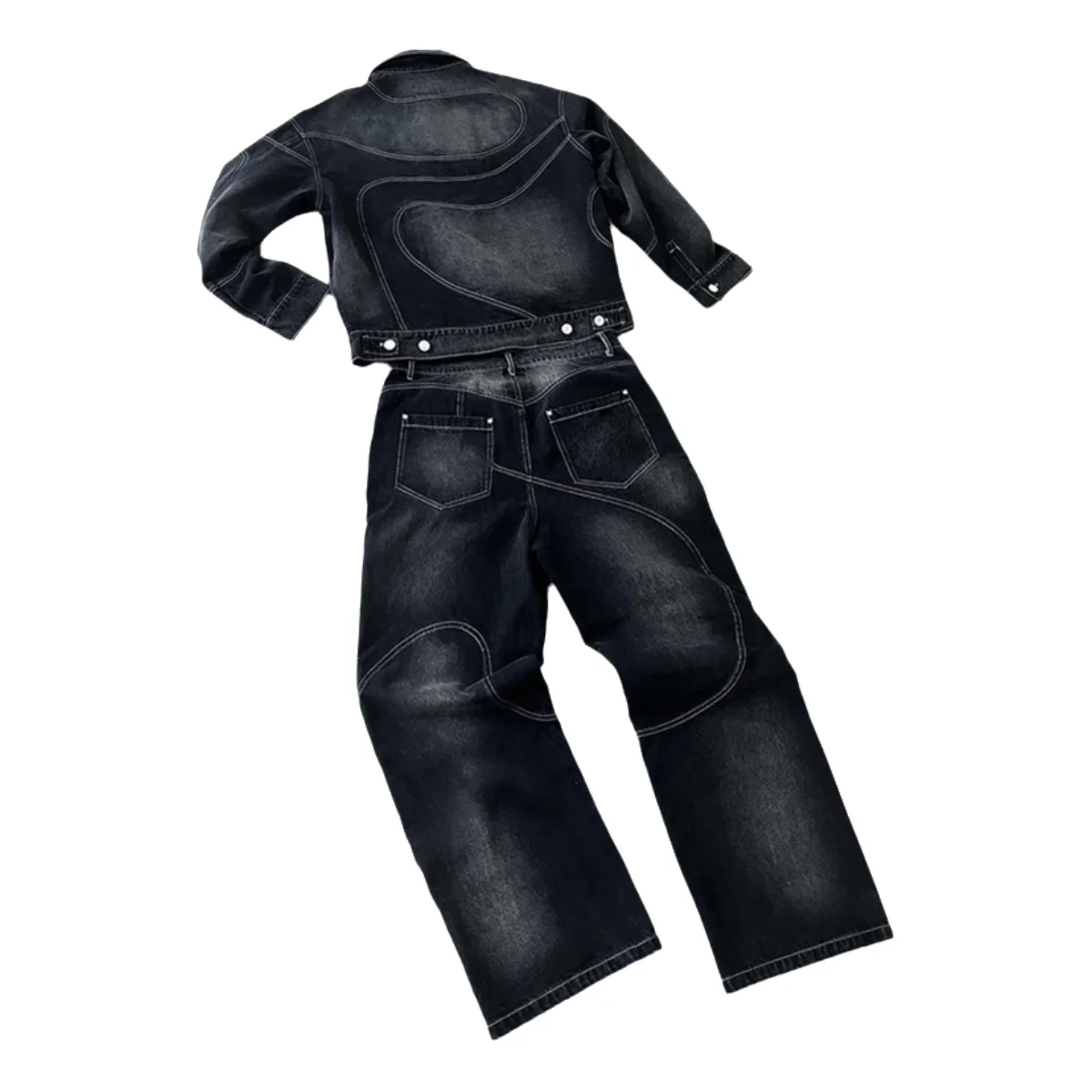 Custom Outfits Denim Jeans Jacket Sets Customized Man Clothing Street Wear High Quality Denim Pants Sets For Men