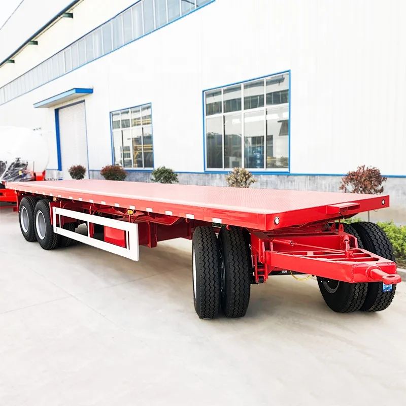 Towing Dolly Container Steel Panda Truck Trailers Platform Flatbed Full Semi Trailer 3 Axle 20ft Semi-trailer Mechanical / Air