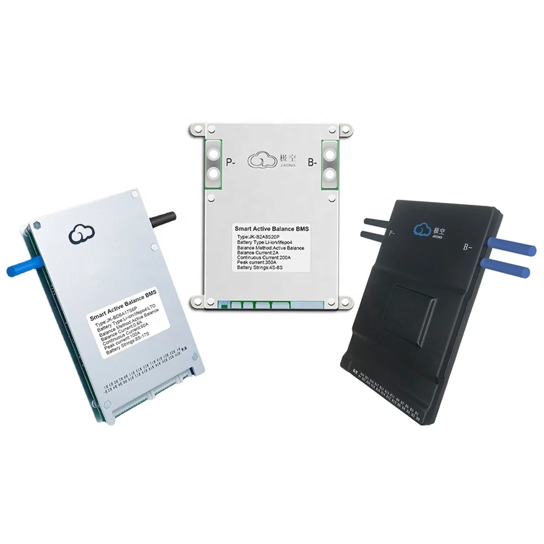 JKBMS Smart BMS LiFePO4  24V 100A Use in 5A Parallel Pack Bluetooth APP Balancer Board Battery Powerbank 4S-24S 12v 24v 48v