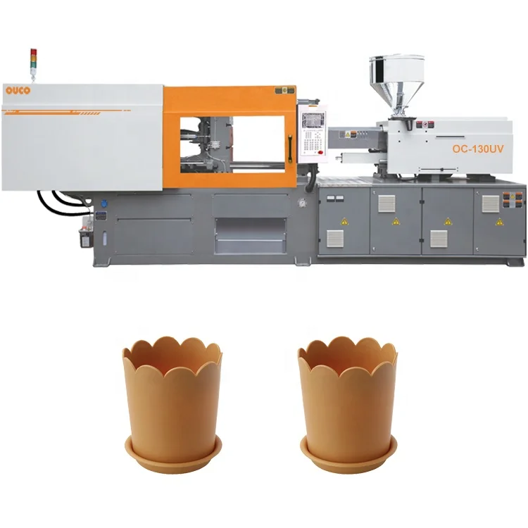 OUCO 130T Save Electricity And Materials Hydraulic Servo Living Room Plastic Flower Pots Plastic Injection Molding Machine