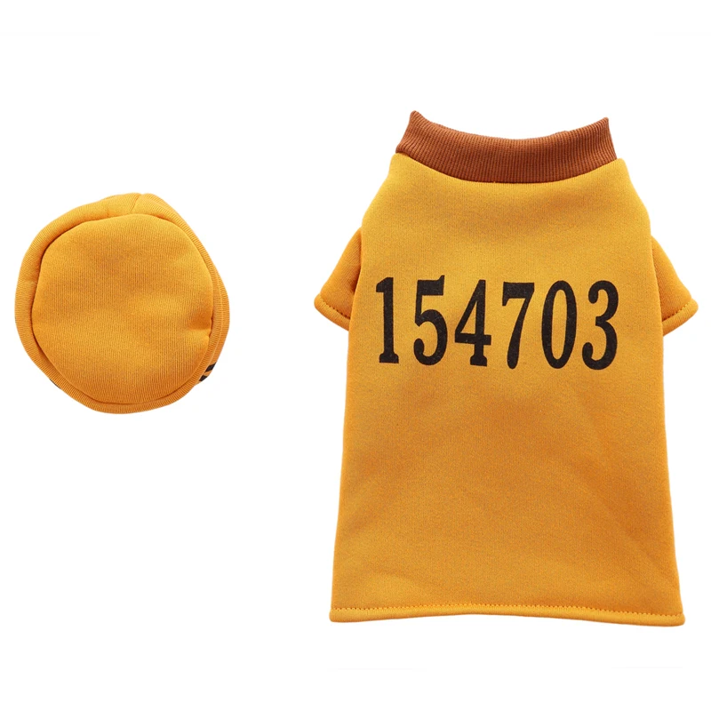 Most popular Best choice Dog Clothes-Digital Prison Uniform Yellow dogs cloth pet clothes