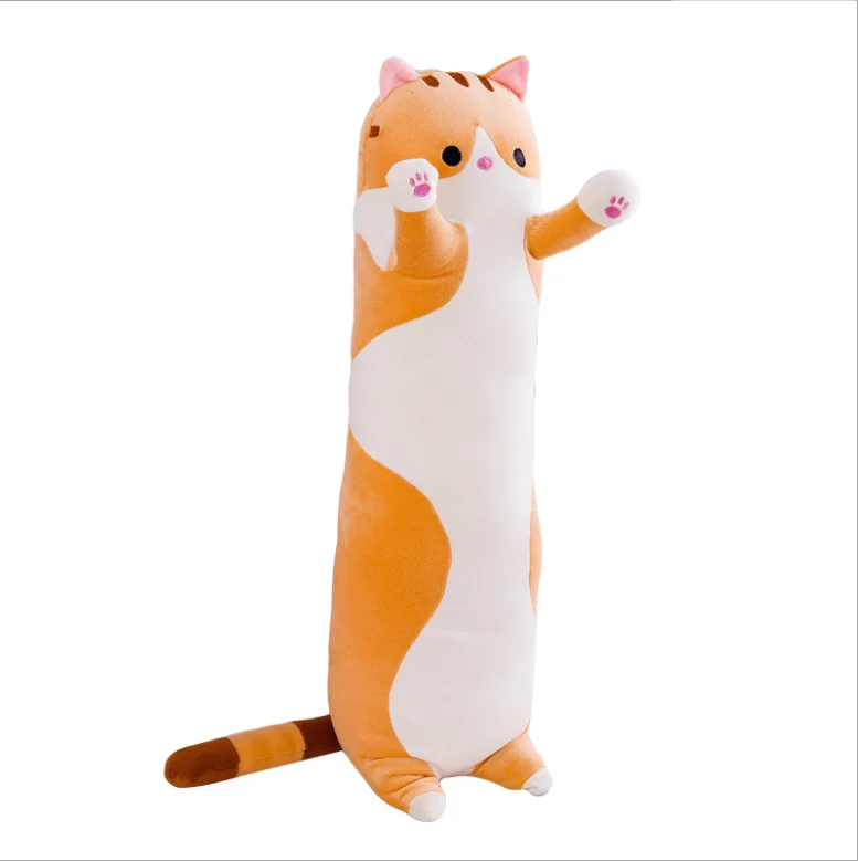 
Kawaii cat pillow with zipper and pp cotton biscuits plush cat animal doll kids child baby toy 
