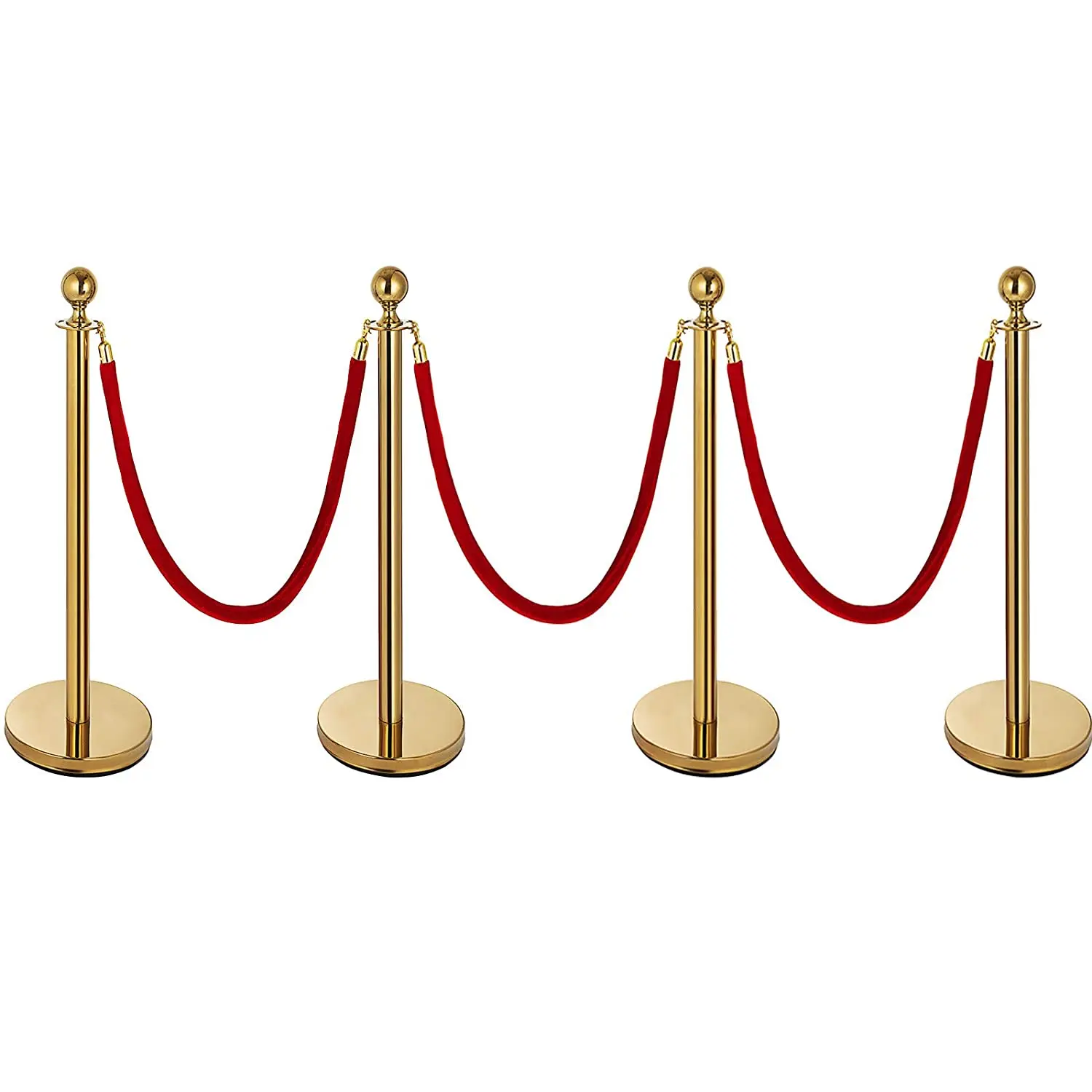 car show marine Stainless Steel Post Pole And Rope Barrier museum Exhibition Gold Stanchions