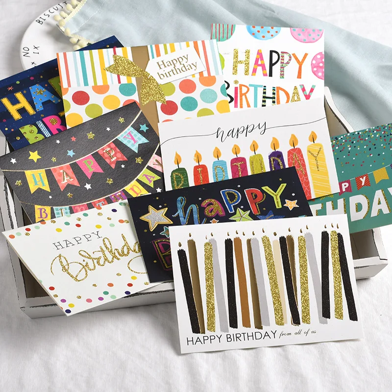 OEM Custom Folded Thank You Card Envelope Offset Printed Birthday Greeting Cards