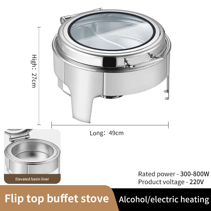 New Luxury Golden Commercial Chafing Dish Hotel Buffet Party Catering Equipment Food Warmer Chafer Set Round Chafing Dish