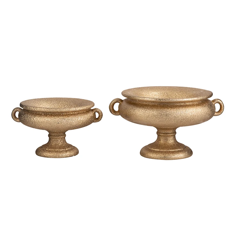 Frosted Gold Urn Resin Vases For Home Decor Planter Fiberglass Vases Decor Flower Pots
