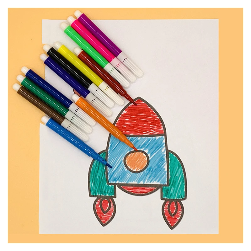 12 Colors felt Tips Marker Pen Set  Art Markers Watercolor Pens for Kids