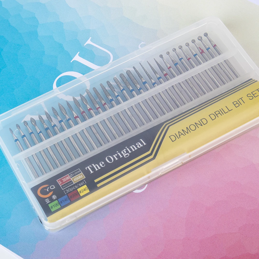 Silver Color Diamond Nail Drill Bits Set for Nail Drill Machine Manicure & Pedicure Factory Price