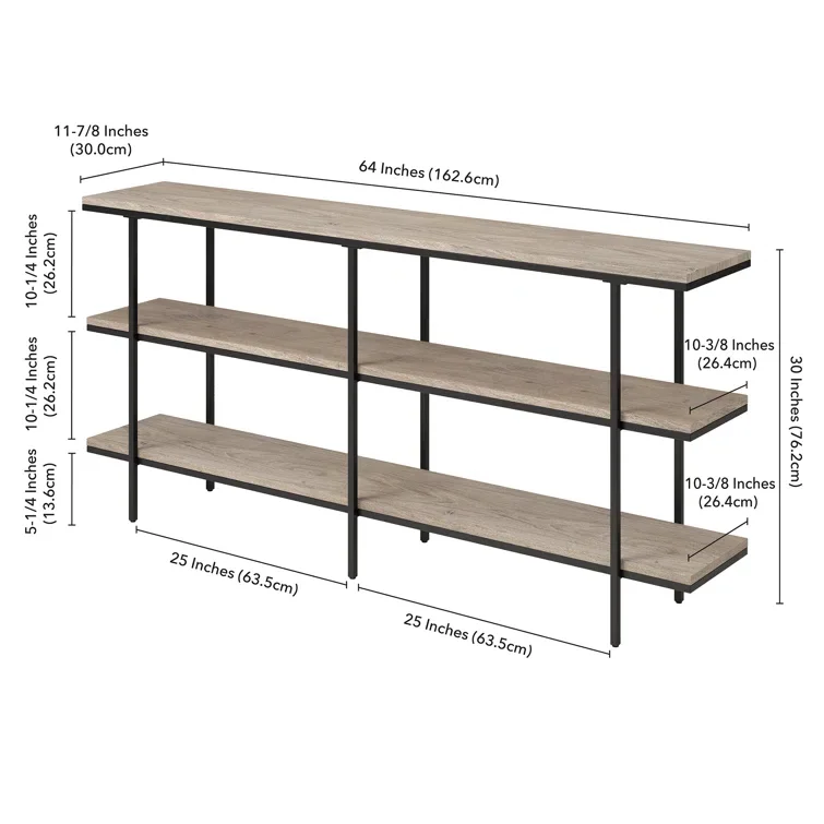 Modern Home Furniture Living Room Hallway Entry Porch MDF Wooden Console Table with 3 Tier Storage Shelf