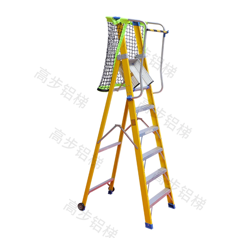 Gaobu Movable Fiber Glass Step Extension Platform Ladder