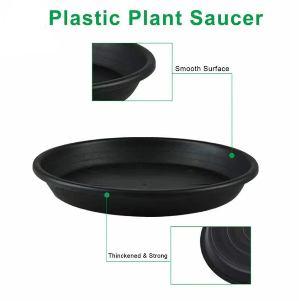 Factory Price Various Sizes Durable Round Black Plastic Flower Pot hydroponic Round Flower Tray Plant Pot Saucers for Indoor Flo