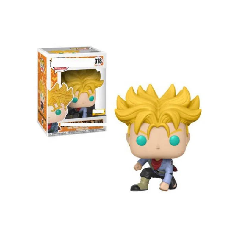 Funko Pop DragonBall Z Squatting Trunks 318# Yellow Hair Anime Figure Kids Toys For Children Gift doll collection Action Figures