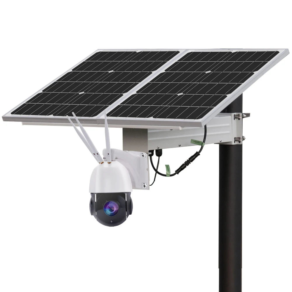 TecDeft Outdoor Solar 4G SIM Camera lens tracking PIR PTZ 4G HikVision solar camera