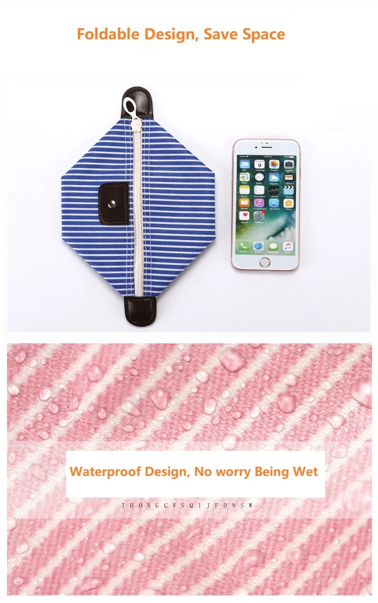 wholesale promotion personalized custom logo makeup cases foldable zebra stripped nylon cheap cosmetic bag with zipper