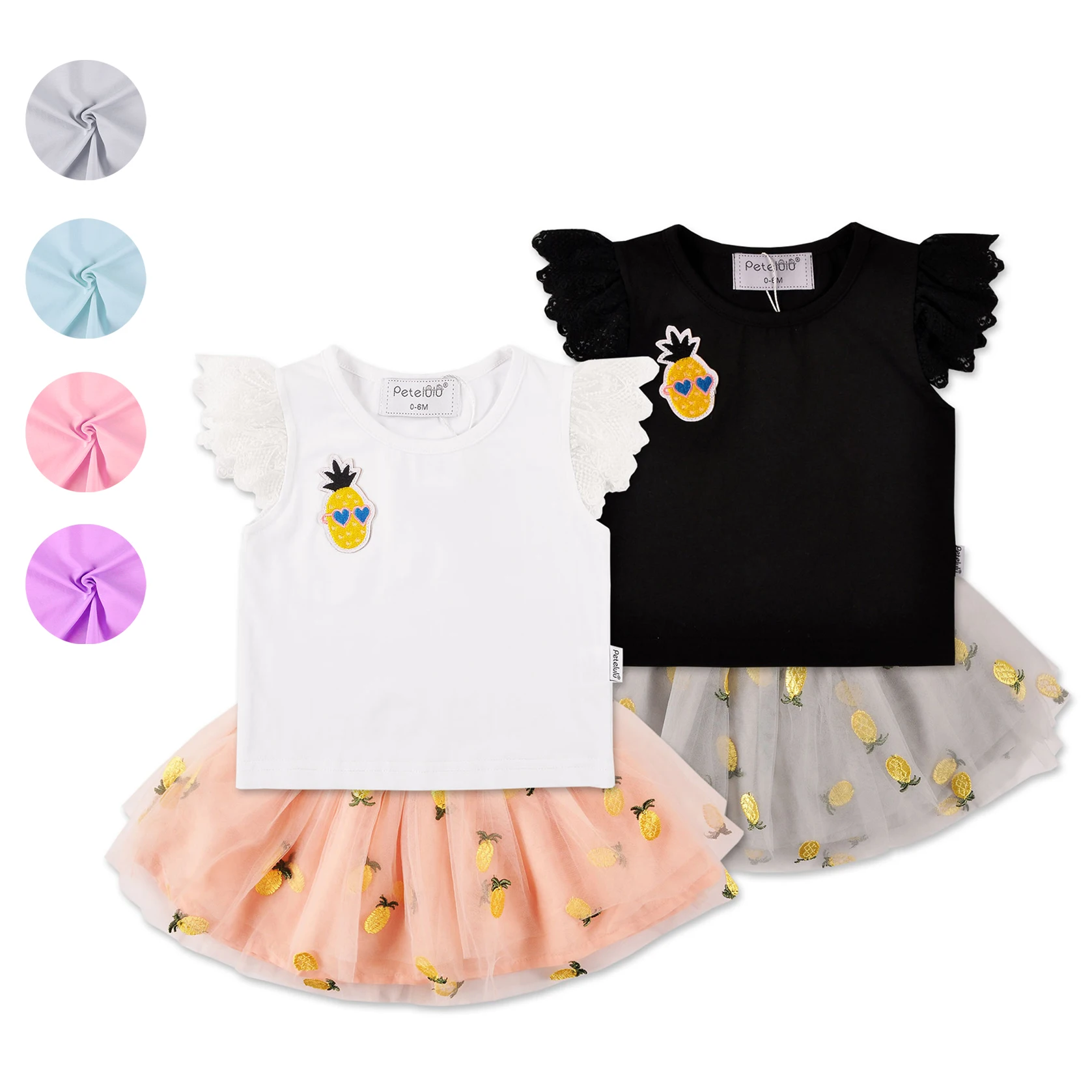 
Baby Girl TUTU Dresses Ruffle Short Sleeve 2 Piece Summer Party Outfit Skirt Set 