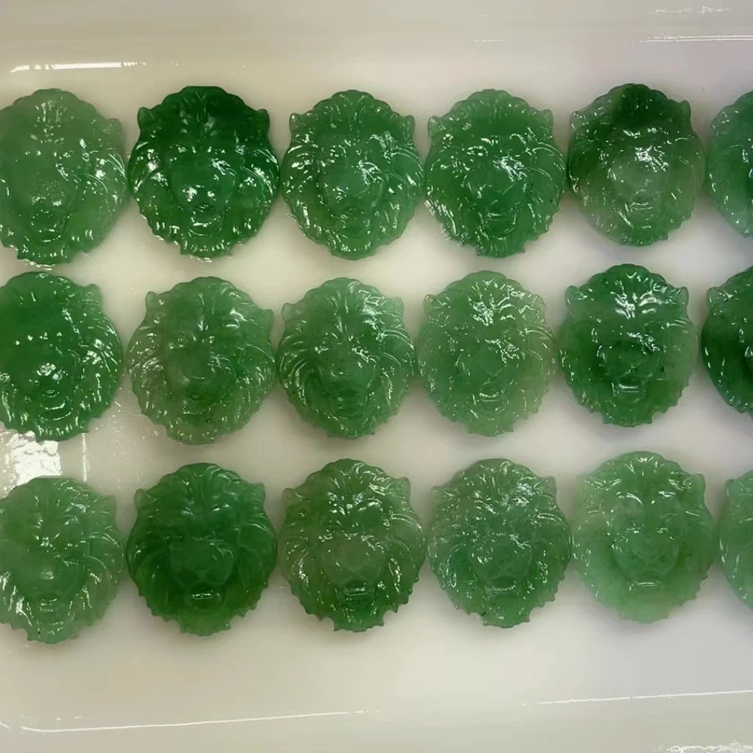 Wholesale natural crystal healing stone Carved Animal lion Carving Crafts quartz Green Aventurine lion
