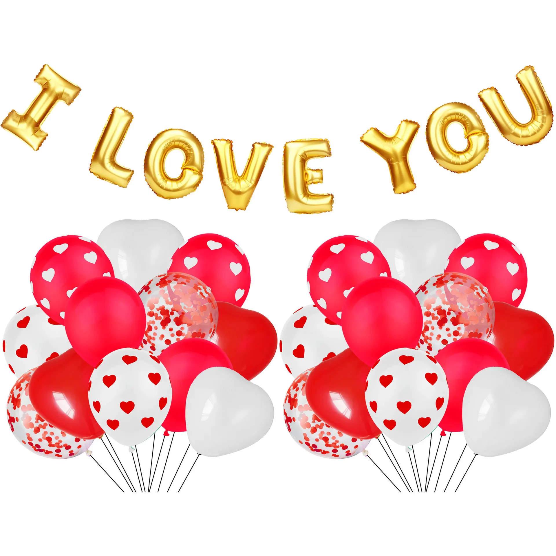 2022 Red I Love you valentines day gifts for women saint valentines day banner decorations gift foil Love you balloons set