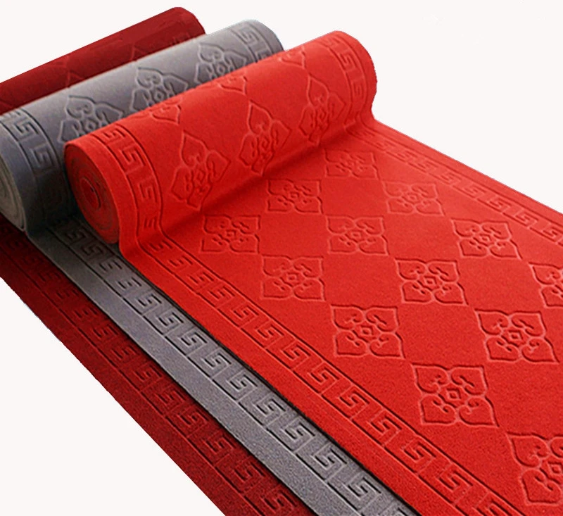 
1.6*1.5m Wholesale Custom Doormat Anti Slip PVC Backing Door Embossed four-leaf clover doormat roll 