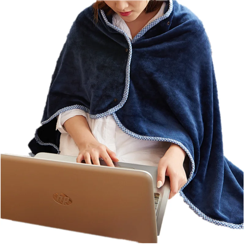 New Super soft blanket Wearable Cloak Blanket Warm hooded cloak wrapped solid color flannel wool shawl blanket Factory direct