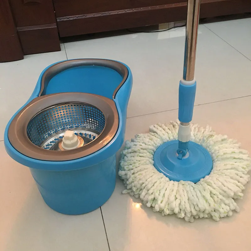 Household Hands Free Water Squeeze Flat Floor Dust Easy Lady Cleaning Mop and Bucket Set Microfibre Fabric Rectangle Magic Mop