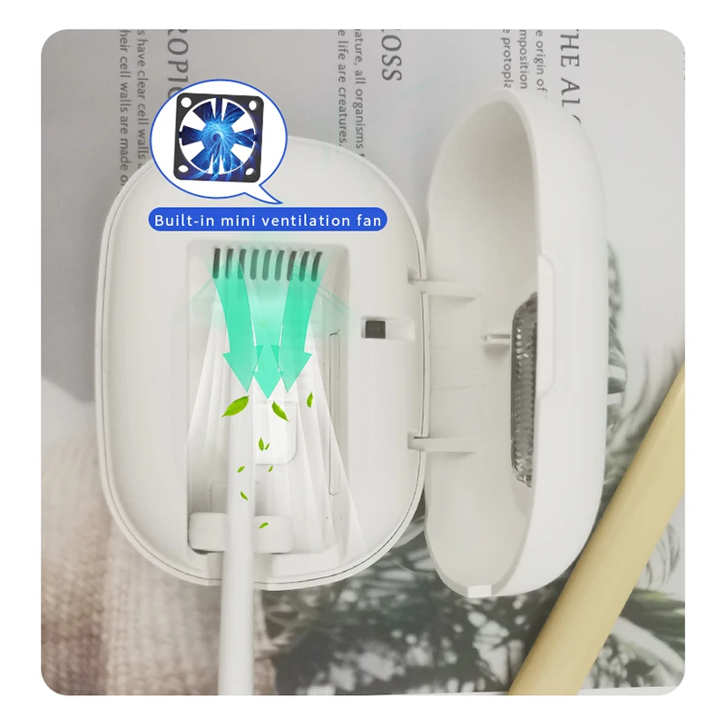 air drying uv tooth brush sterlizer toothbrush sanitiser dry portable uvc toothbrush  sterlizer case air heating
