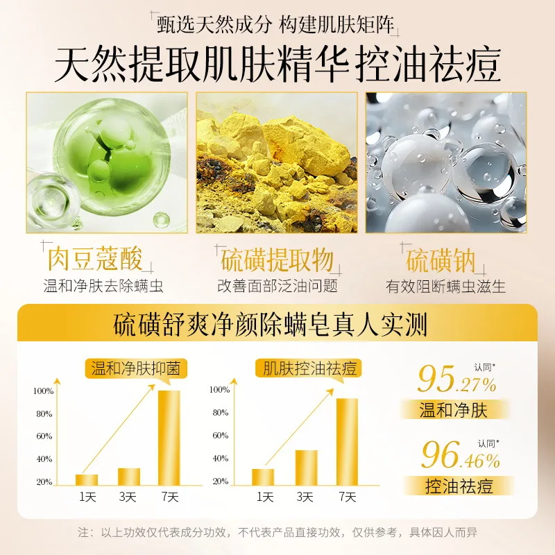 Private brand deep cleansing, gentle and delicate cleanses pores with sulfur refreshing cleansing and mite removing soap