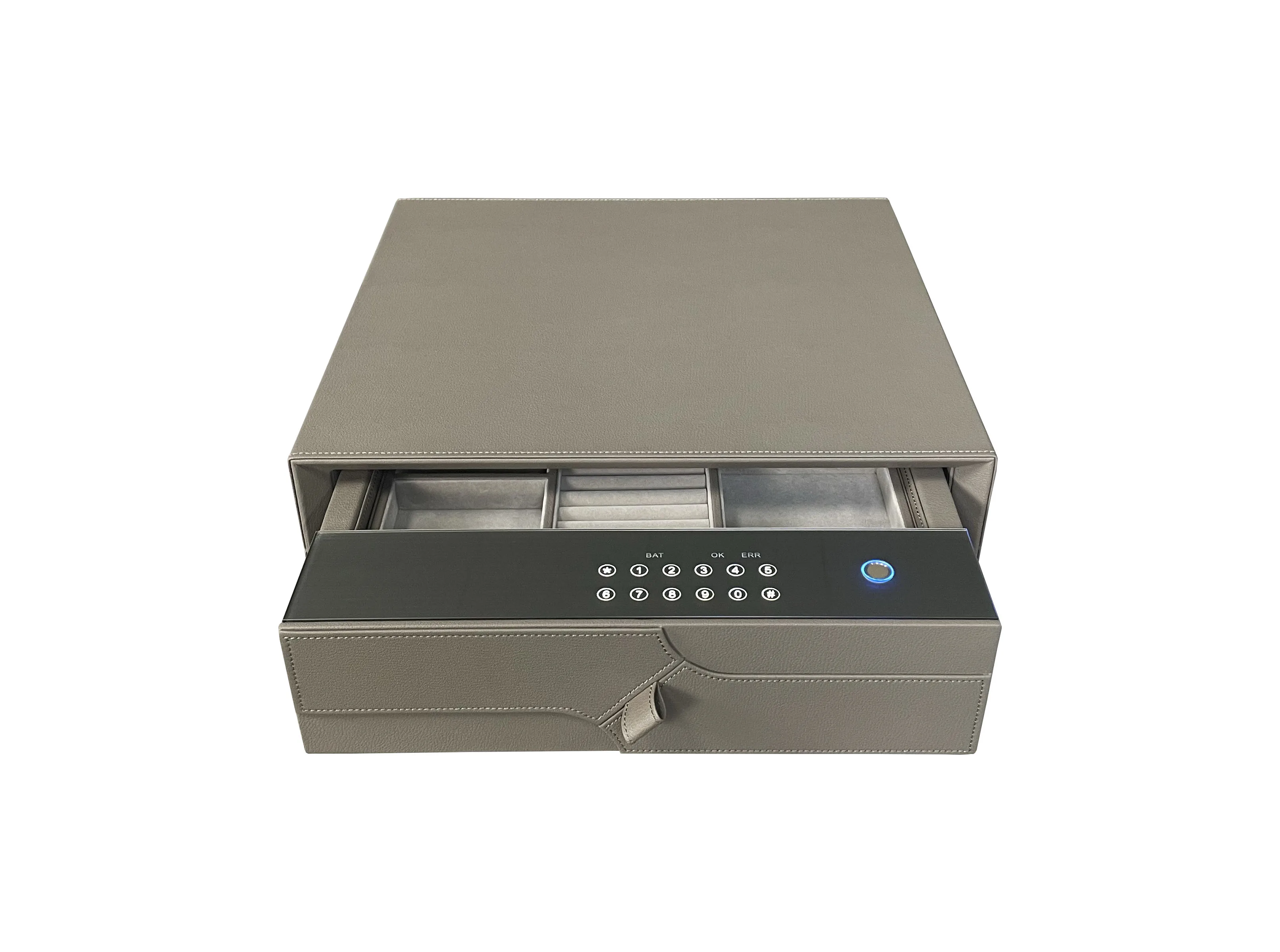 Smart home Luxury Leather Safe box money deposit box Anti-theft Password Fingerprint Jewelry Box
