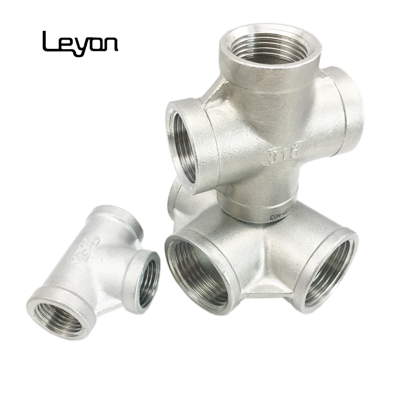 stainless steel hydraulic tubing 3/4 inch NPT threaded plumbing fittings stainless steel cross